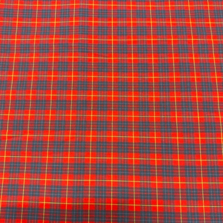 Red Blue Plaid Cotton Fabric