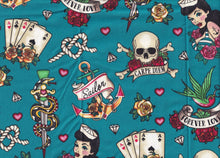 Load image into Gallery viewer, Retro Tattoo Pin-Up Sailor Cotton - 1 Yard Precut Pack of 4
