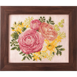 Cross Stitch Kit - Seasonal Flower Arrangement Ranunculus and Daffodil