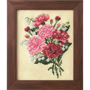 Cross Stitch Kit - Seasonal Flower Arrangement Carnation and Lily of the Valley