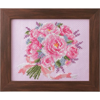 Cross Stitch Kit - Seasonal Flower Arrangement Peony Bouquet