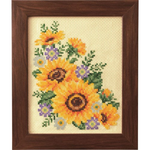 Cross Stitch Kit - Seasonal Flower Arrangement Sunflower & Aster