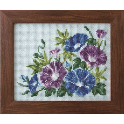 Cross Stitch Kit - Seasonal Flower Arrangement Morning Glory with Green Maple