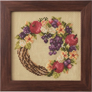 Cross Stitch Kit - Seasonal Flower Arrangement Harvest Wreath