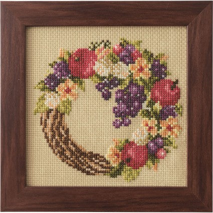 Cross Stitch Kit - Seasonal Flower Arrangement Harvest Wreath