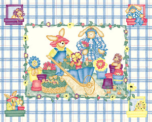 Handmade Tapestry “Garden Bear Baby Blue"