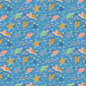 Tossed Sea Turtles Cotton Fabric