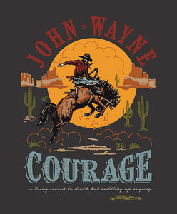 John Wayne Courage Charcoal Panel Cotton Fabric