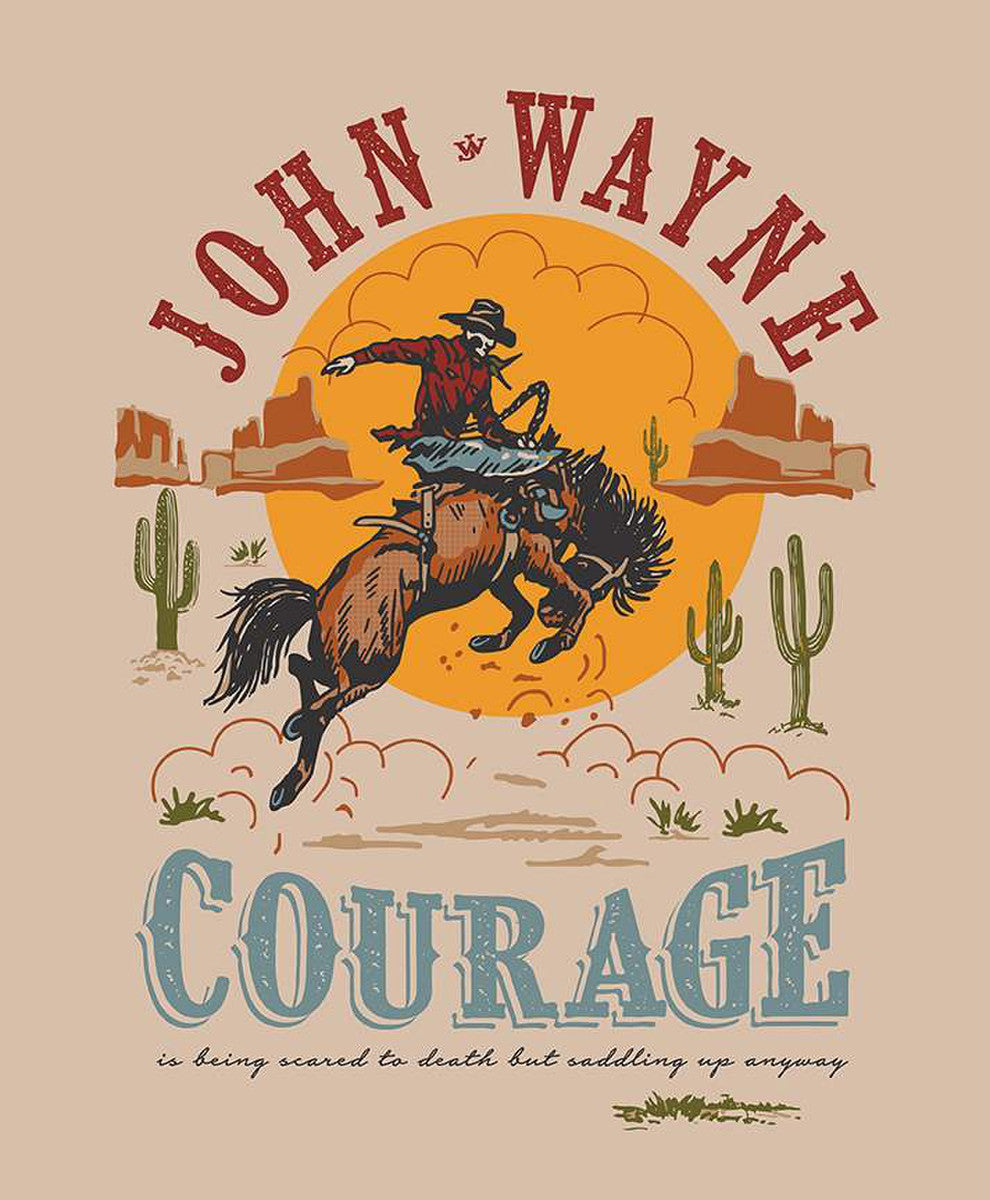 John Wayne Courage Sand Panel Cotton Fabric