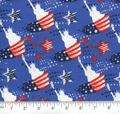 Patriotic Lady Liberty Cotton Fabric