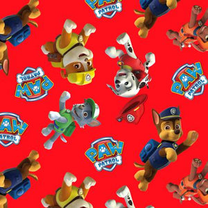 Paw Patrol Solid Red Cotton Fabric