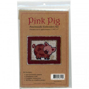 Pink Pig Punchneedle Embroidery Kit