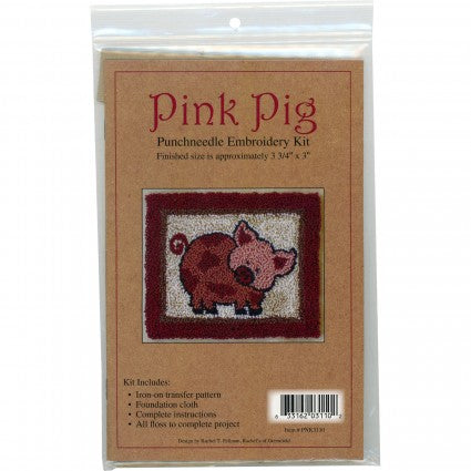Pink Pig Punchneedle Embroidery Kit