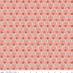 Countryside Blossom Coral Cotton Fabric