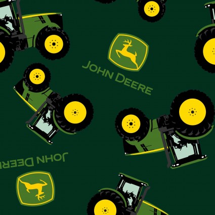 John Deere Farm Toss Green Cotton Fabric