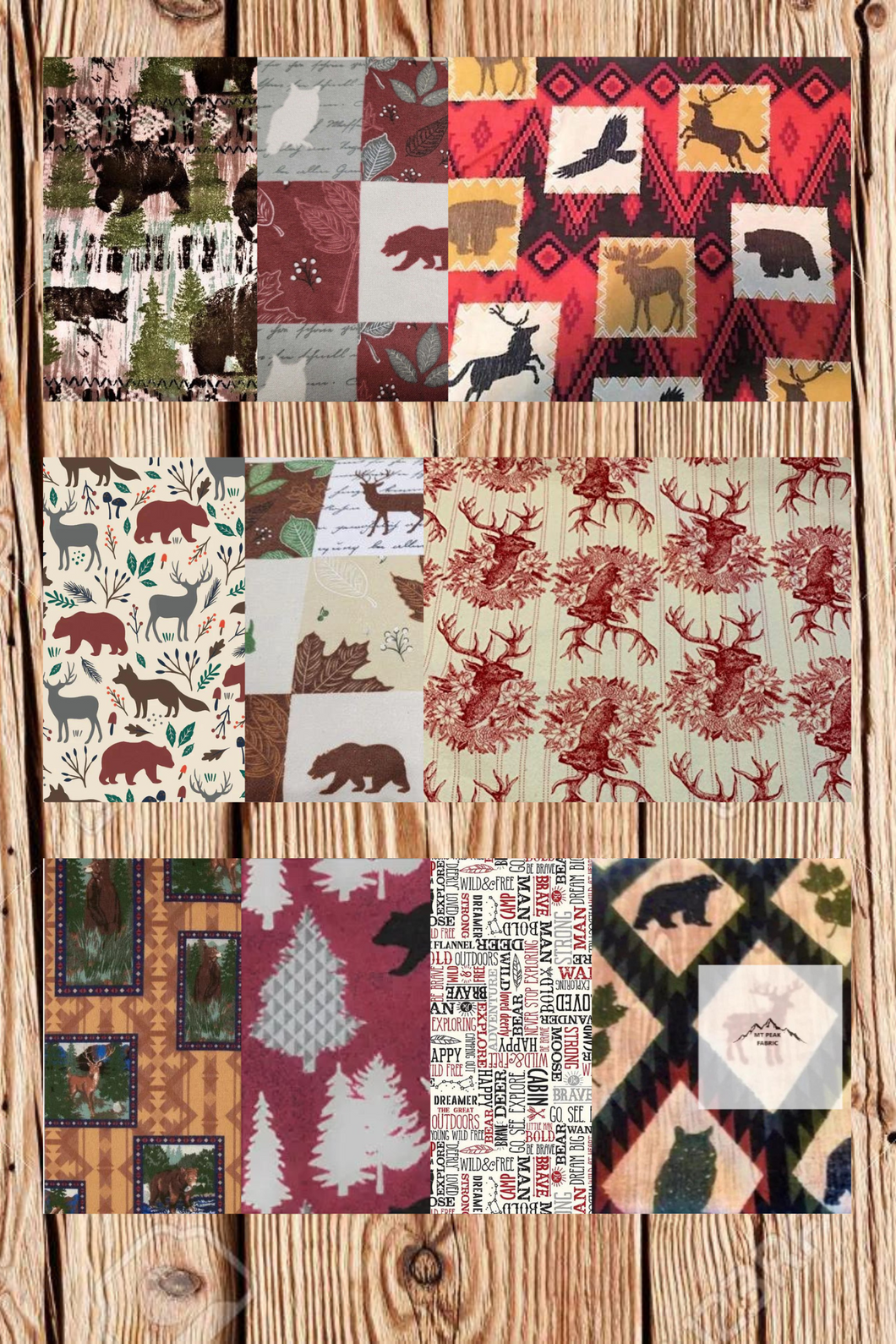 Assorted Wildlife Flat Fold Assortment 10 Yard Bundle Flannel Fabric