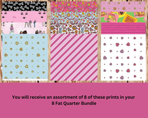 8 Fat Quarters - Assorted Barbie Fat Quarter Bundle