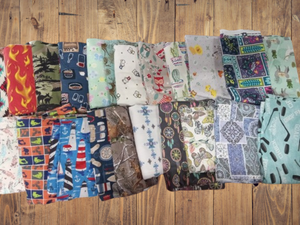 Assorted Flannel - 1/2 Yard Cuts -  20 Prints- Fabric Bundle