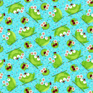 Frogs Comfy Flannel Fabric