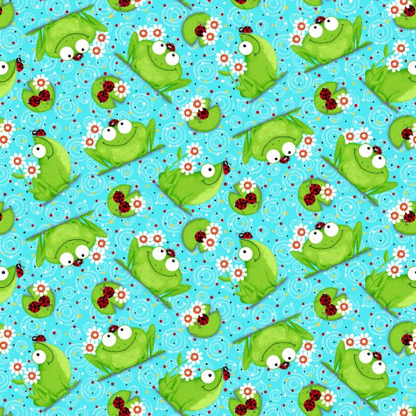 Frogs Comfy Flannel Fabric