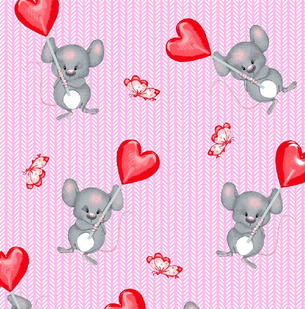 Love Mouse Comfy Flannel Fabric