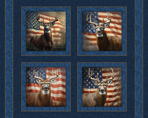 All American Bucks Pillow Panel Cotton Fabric