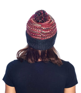 Alpaca Beanie Hat - Speckle - Ruby