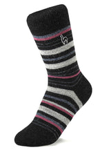 Load image into Gallery viewer, Alpaca Socks - Stripe - Mauve Size Medium
