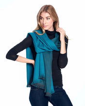 Load image into Gallery viewer, Alpaca Wrap Reversible - Turquoise
