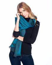 Load image into Gallery viewer, Alpaca Wrap Reversible - Turquoise
