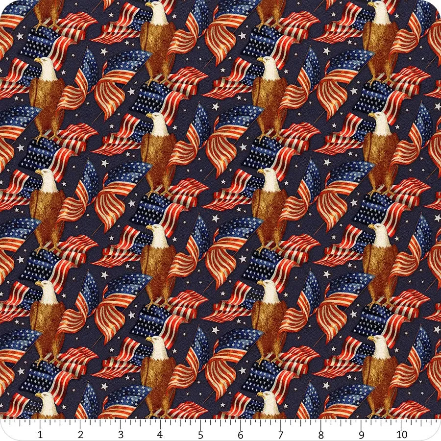 American Pride Patriotic Eagle Cotton Fabric