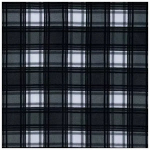 Handmade Single Layer 58"x 72" Fleece Throw Blanket "Black & White Plaid ”