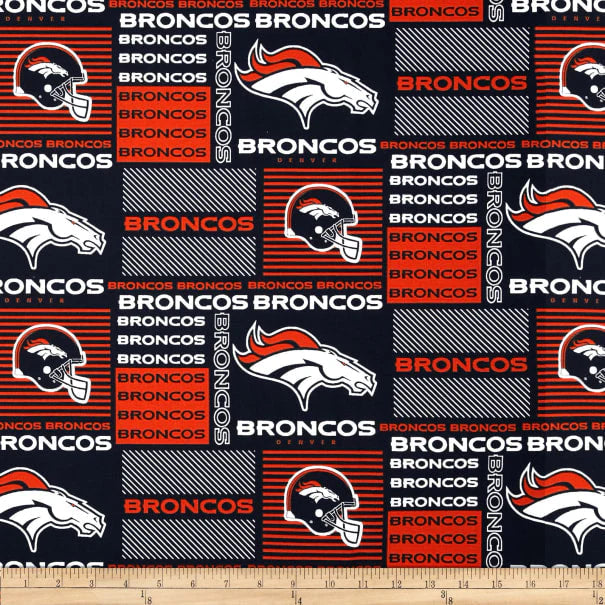 Handmade Valance or Curtain Panel Broncos Patch