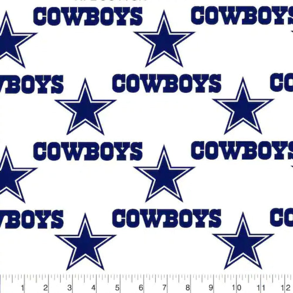 Cowboys White Cotton ft1040 Fabric by the Bolt