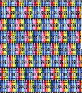 Rainbow Crayons Novelty Cotton Fabric
