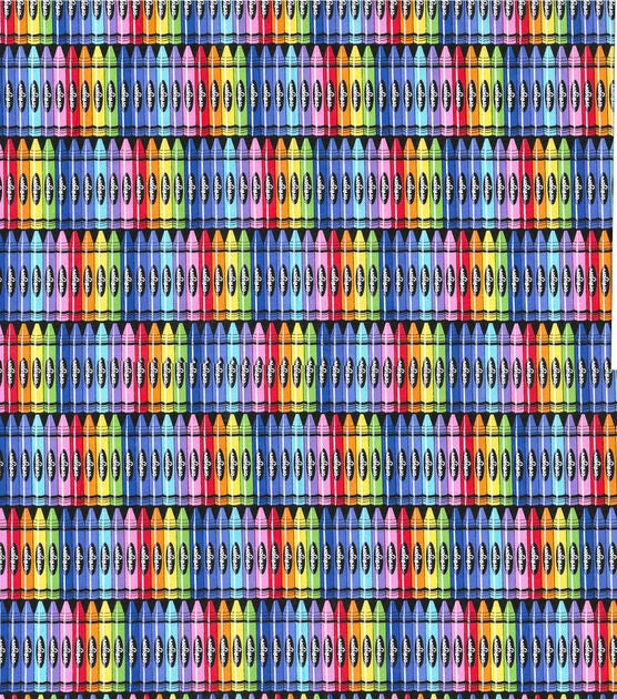 Rainbow Crayons Novelty Cotton Fabric