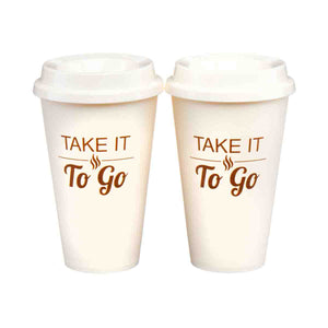 To-Go Coffee Travel Mugs, Set Of 2