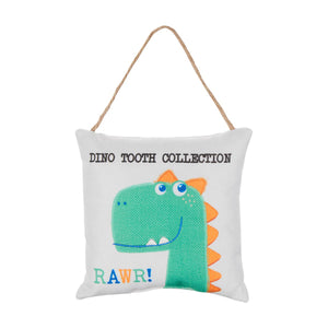 Tooth Fairy Printed Hanging Decorative Pillow Dino Tooth Collectoion Rawr