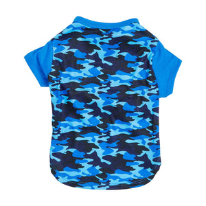 Pet Shirt Size Small Blue Camo