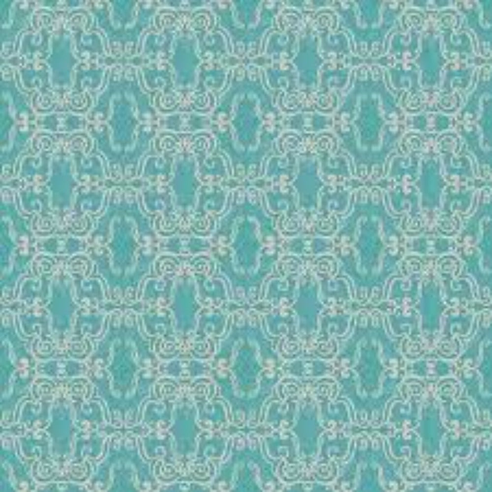 Hydrangea Botanical Turquoise Cotton Fabric