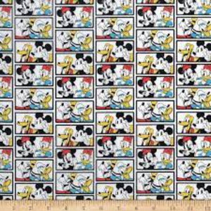 Mickey Mouse and Friends Tile Cotton Fabric