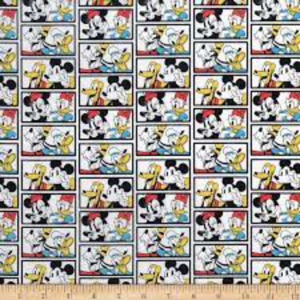 Mickey Mouse and Friends Tile Cotton Fabric