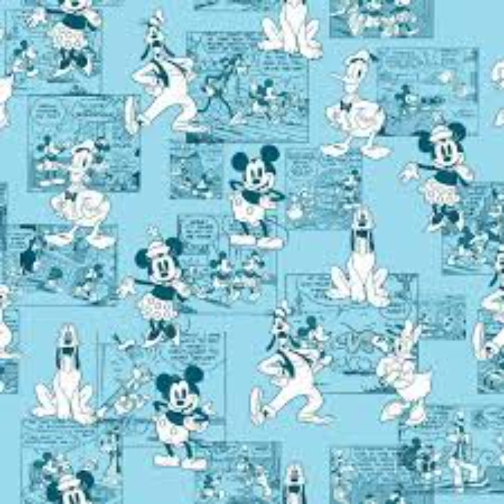 Mickey Mouse Sensational 6 Comic Strip Cotton Fabric