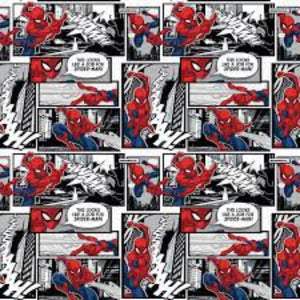 Spiderman Comic Packed Cotton Fabric