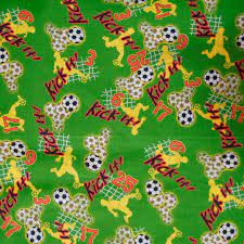 Soccer Kick It Cotton Fabric