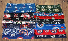 Assorted Sport Teams Baseball Licensed Cotton Fabric - 3 lb Scrap Bundle