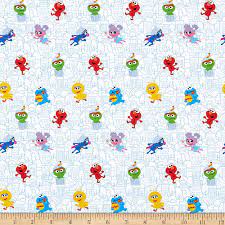 Sesame Street Outline Characters Cotton Fabric by the Yard
