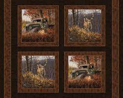 A Buck and a Truck Pillow Panel Cotton Fabric