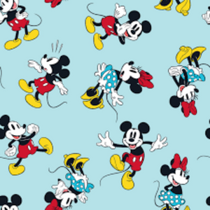 Mickey and Minnie Classic Packed Cotton Fabric