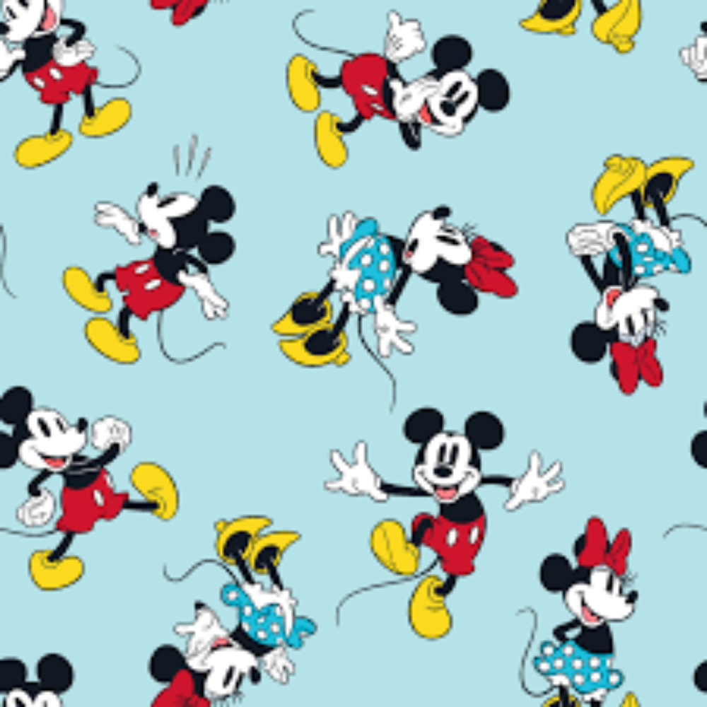 Mickey and Minnie Classic Packed Cotton Fabric